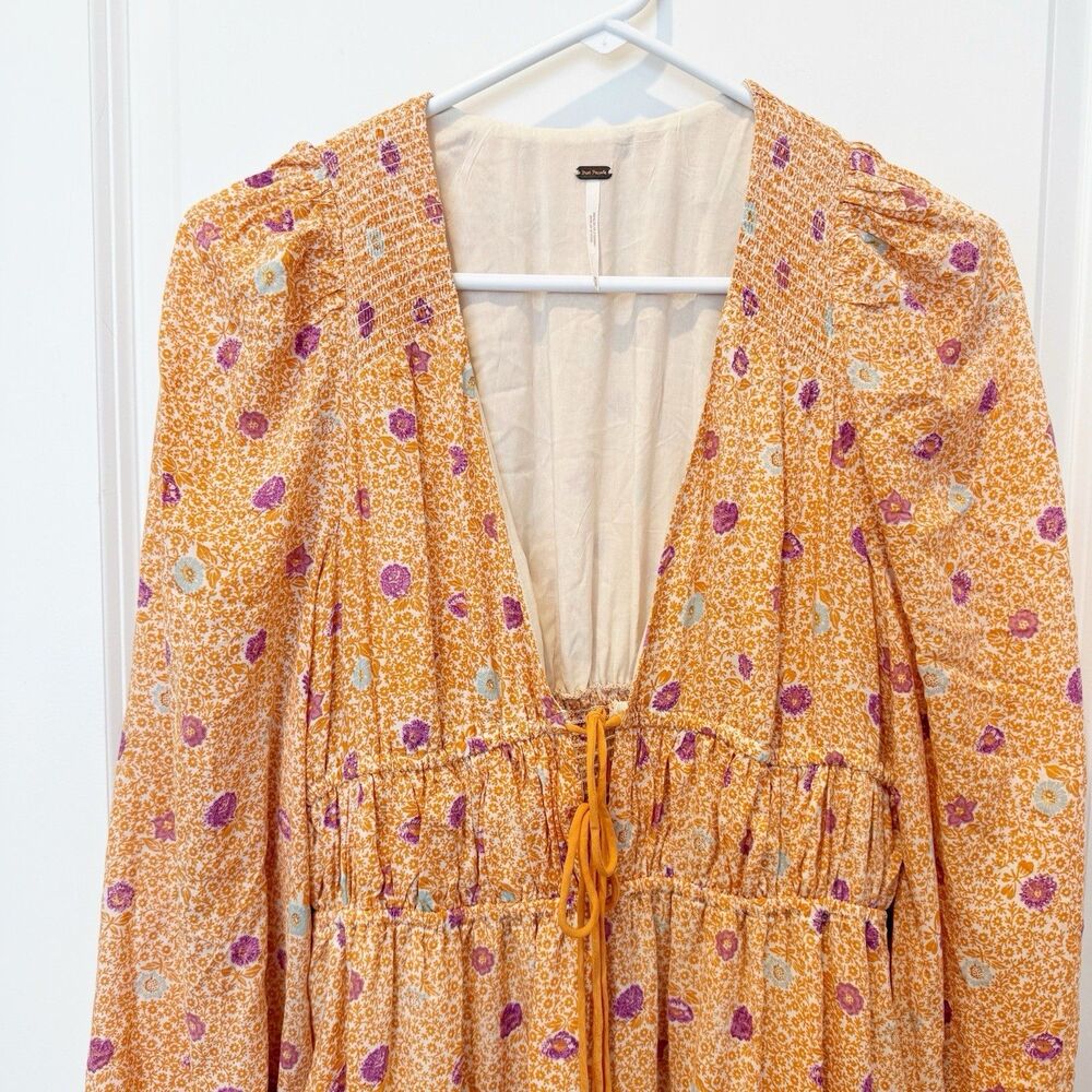 Free People Womens Boho Flowy Tiered Maxi Dress Size Medium Cottagecore Gypsy - Picture 3 of 7